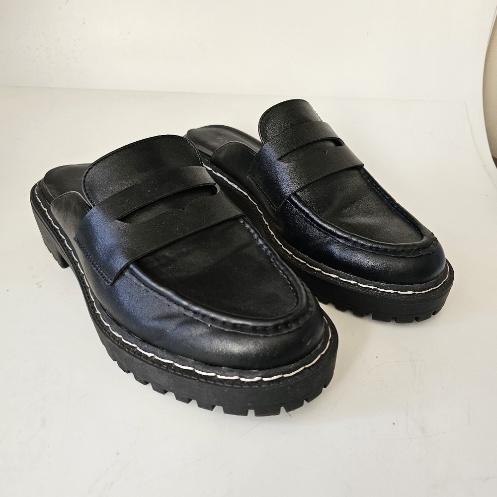 Torrid Womens Black Penny Loafers Chunky Mules Size 7.5WW